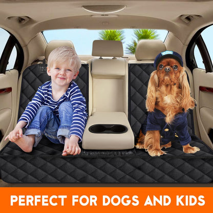 Ultimate Waterproof Dog Car Seat Cover – Non-Slip Back Seat Protector for Pets & Kids – Fits Most Cars, Trucks, and SUVs in Sleek Black