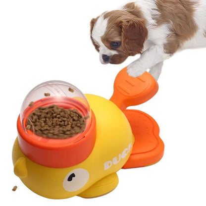Engaging Dog Food Feeder with Cartoon Duck Design - Fun Puzzle Toy for Your Puppy!