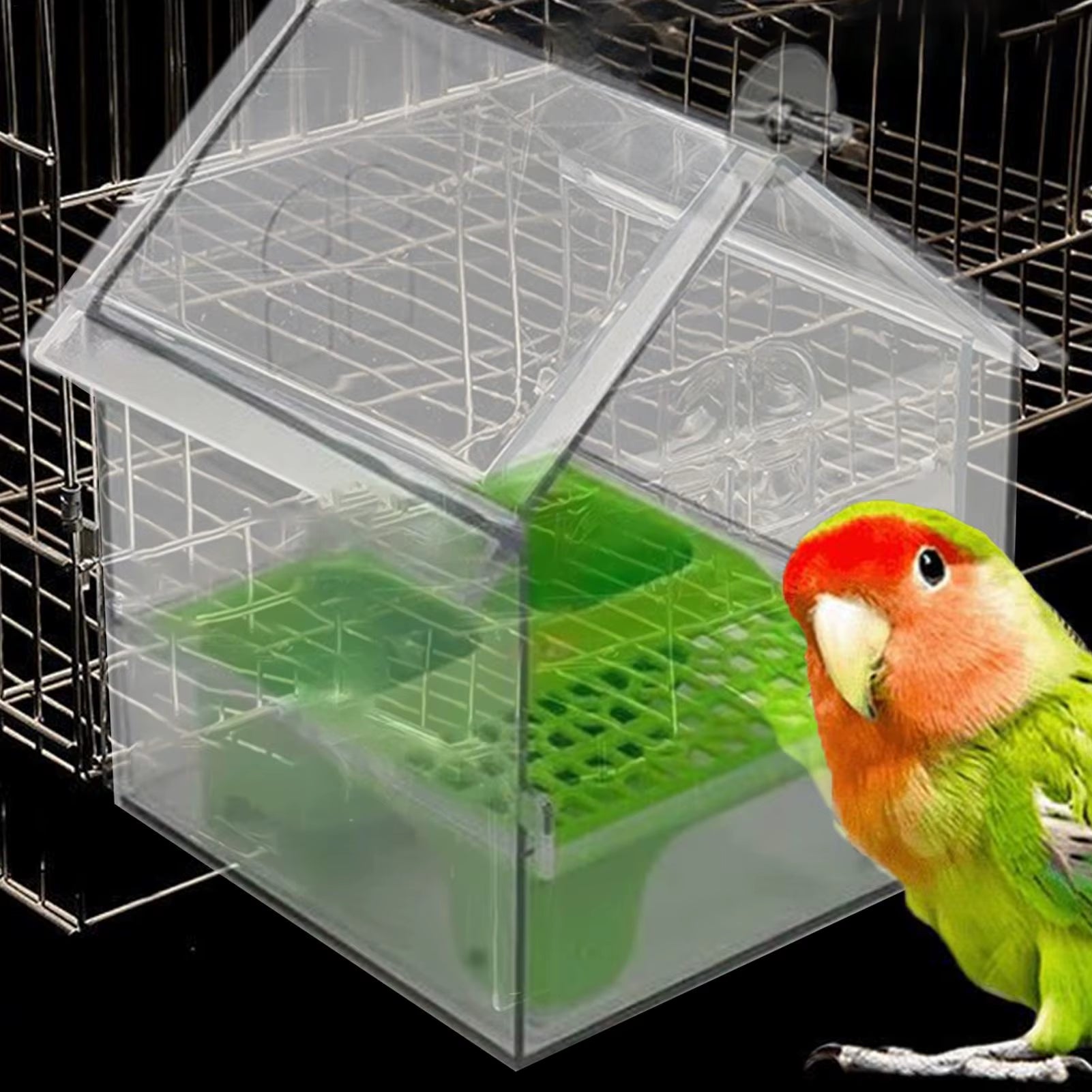Multifunctional ABS Bird Feeder & Bath - Perfect for Parakeets, Finches, and More!