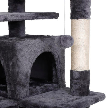 Segawe 55" Cat Tree Condo: Plush Perches, Sisal Scratching Posts & Cozy Hideaways for Ultimate Feline Fun