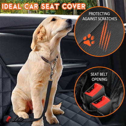 Ultimate Waterproof Dog Car Seat Cover – Non-Slip Back Seat Protector for Pets & Kids – Fits Most Cars, Trucks, and SUVs in Sleek Black