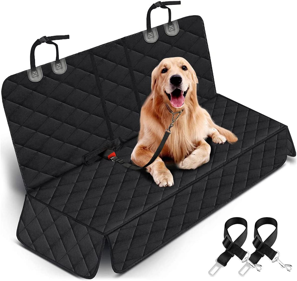 Ultimate Waterproof Dog Car Seat Cover – Non-Slip Back Seat Protector for Pets & Kids – Fits Most Cars, Trucks, and SUVs in Sleek Black