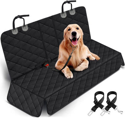 Ultimate Waterproof Dog Car Seat Cover – Non-Slip Back Seat Protector for Pets & Kids – Fits Most Cars, Trucks, and SUVs in Sleek Black