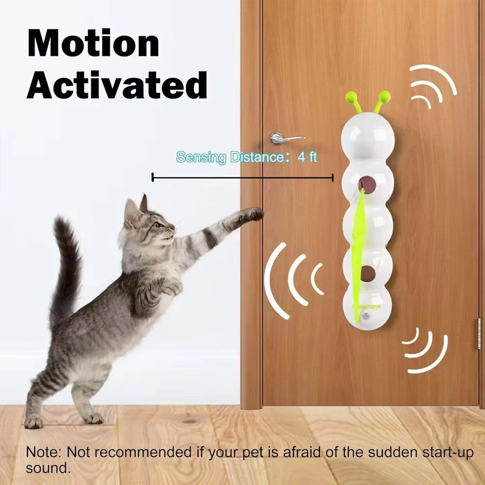 Engaging Caterpillar Interactive Cat Toy - Motion Activated Wack a Worm for Endless Fun & Activity!