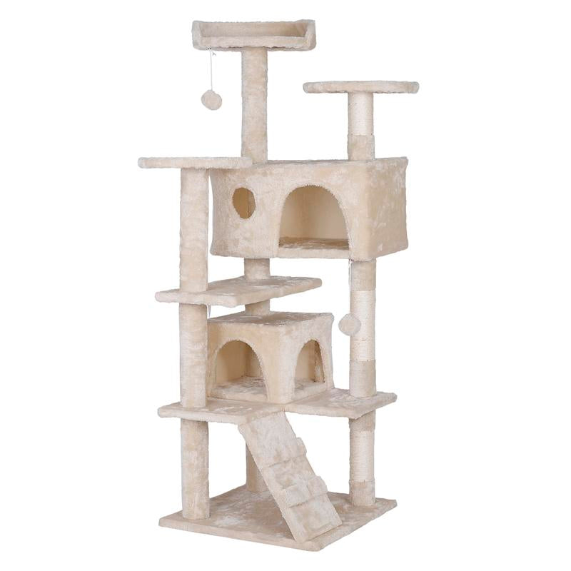 Segawe 55" Cat Tree Condo: Plush Perches, Sisal Scratching Posts & Cozy Hideaways for Ultimate Feline Fun
