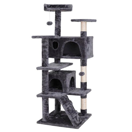Segawe 55" Cat Tree Condo: Plush Perches, Sisal Scratching Posts & Cozy Hideaways for Ultimate Feline Fun