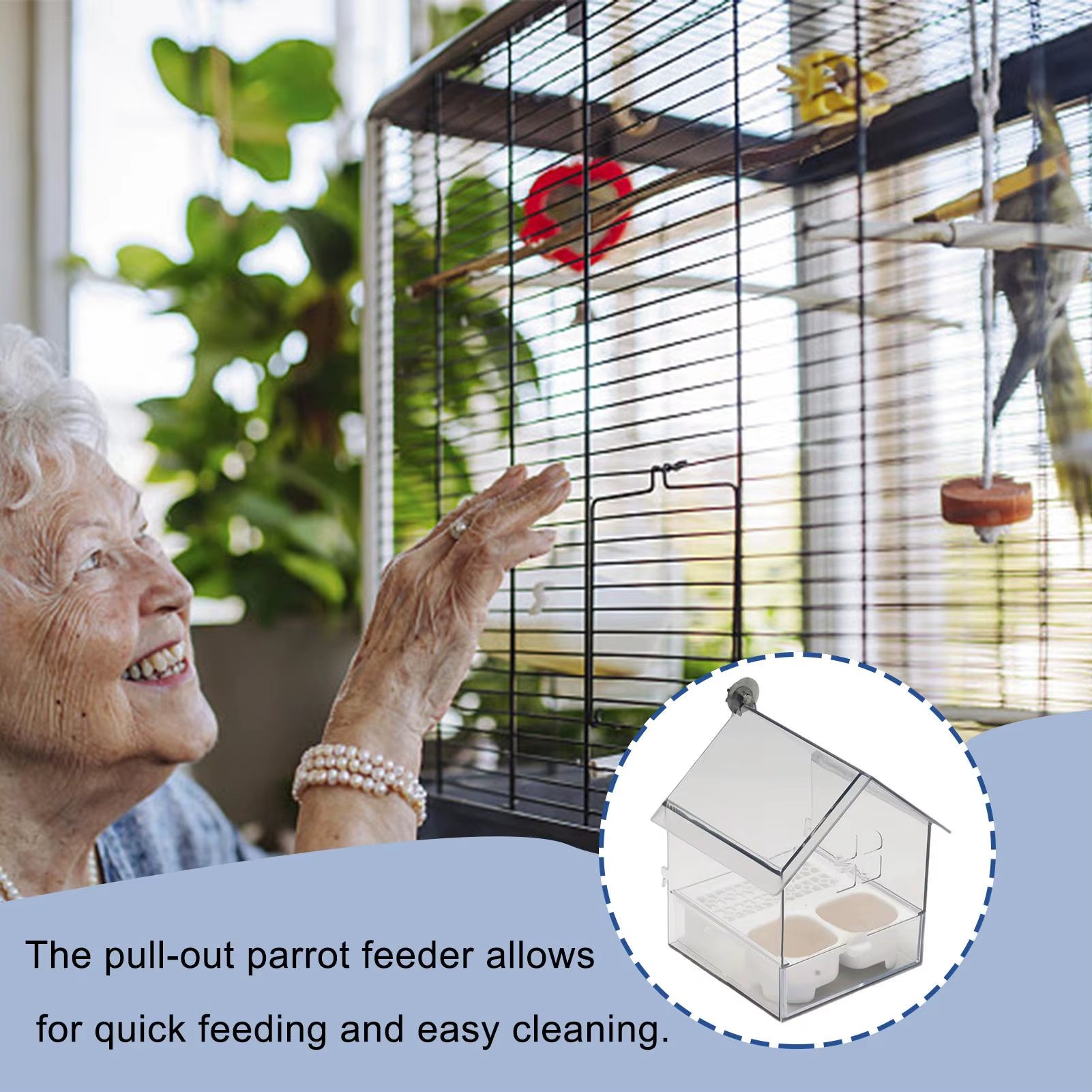 Multifunctional ABS Bird Feeder & Bath - Perfect for Parakeets, Finches, and More!