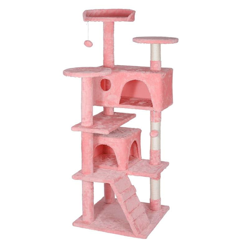 Segawe 55" Cat Tree Condo: Plush Perches, Sisal Scratching Posts & Cozy Hideaways for Ultimate Feline Fun