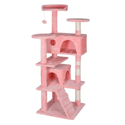 Segawe 55" Cat Tree Condo: Plush Perches, Sisal Scratching Posts & Cozy Hideaways for Ultimate Feline Fun
