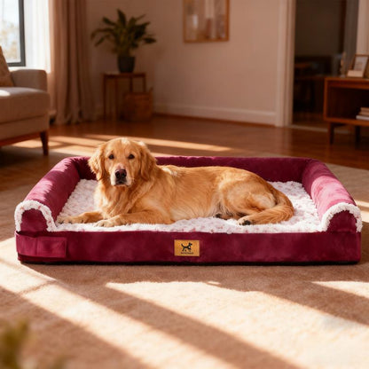 Transform Your Dog's Comfort with the PAWPUBBY Extra Large Orthopedic Memory Foam Dog Bed - Gray Waterproof Bolster Couch with Removable Washable Cover