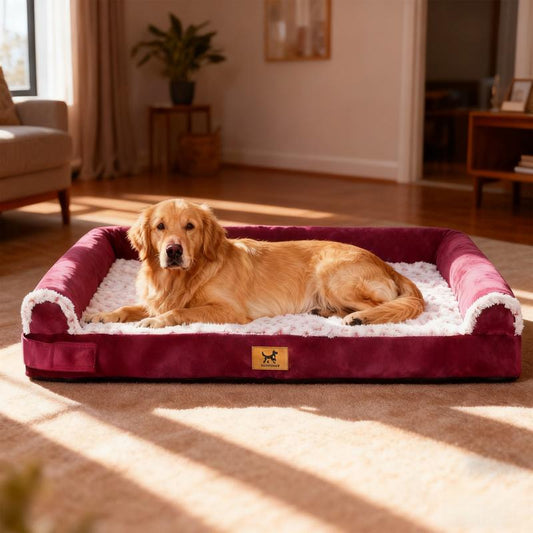 Transform Your Dog's Comfort with the PAWPUBBY Extra Large Orthopedic Memory Foam Dog Bed - Gray Waterproof Bolster Couch with Removable Washable Cover