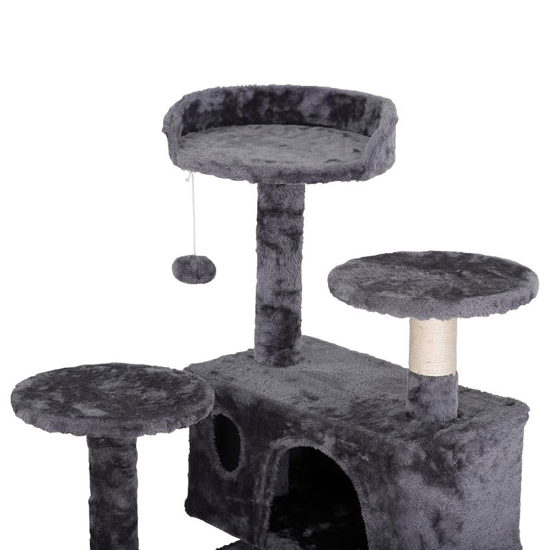 Segawe 55" Cat Tree Condo: Plush Perches, Sisal Scratching Posts & Cozy Hideaways for Ultimate Feline Fun