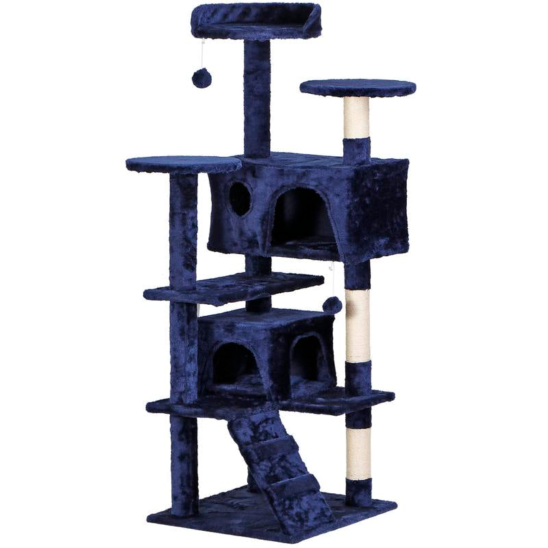 Segawe 55" Cat Tree Condo: Plush Perches, Sisal Scratching Posts & Cozy Hideaways for Ultimate Feline Fun