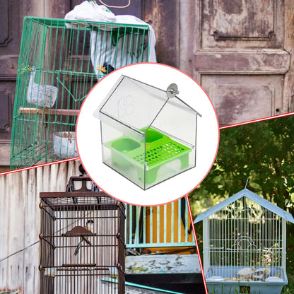 Multifunctional ABS Bird Feeder & Bath - Perfect for Parakeets, Finches, and More!