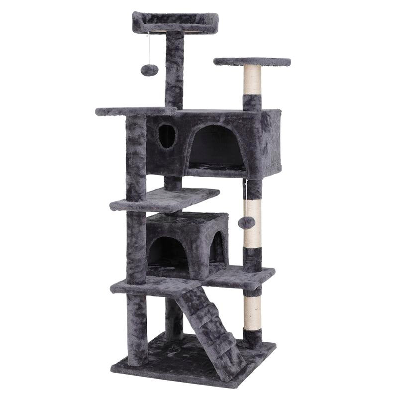 Segawe 55" Cat Tree Condo: Plush Perches, Sisal Scratching Posts & Cozy Hideaways for Ultimate Feline Fun
