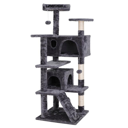 Segawe 55" Cat Tree Condo: Plush Perches, Sisal Scratching Posts & Cozy Hideaways for Ultimate Feline Fun