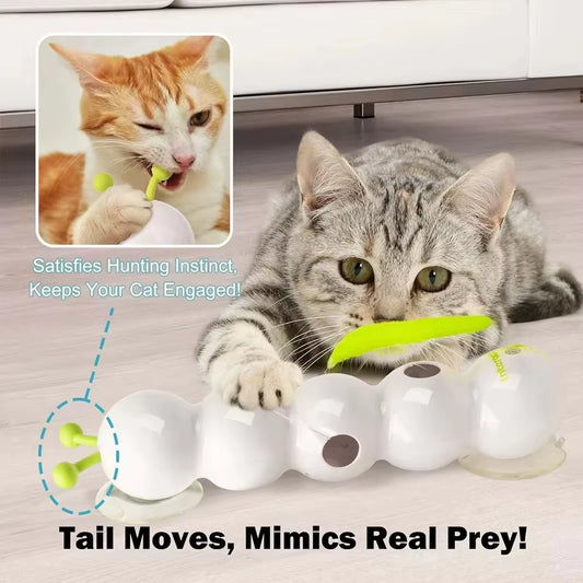 Engaging Caterpillar Interactive Cat Toy - Motion Activated Wack a Worm for Endless Fun & Activity!