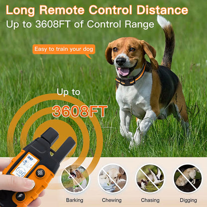 Ultimate 3300Ft Waterproof Electric Dog Training Collar with Remote Control - Perfect for Puppies and Dogs 5-120Lbs - Shock, Vibration, and Sound Features!